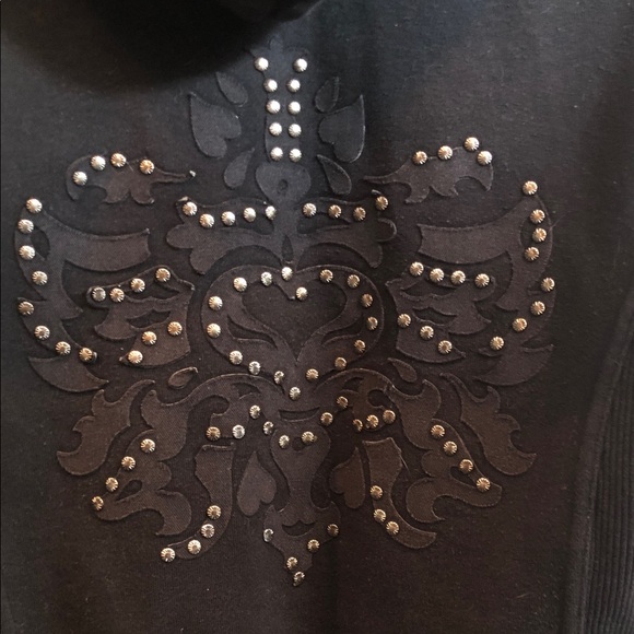 Buffalo David Bitton Black Hoodie with Animal Print Lining - Picture 4 of 4